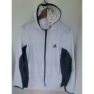 ADIDAS Women's Aeroready White and Black Windbreaker Running Jacket Size M NWT
